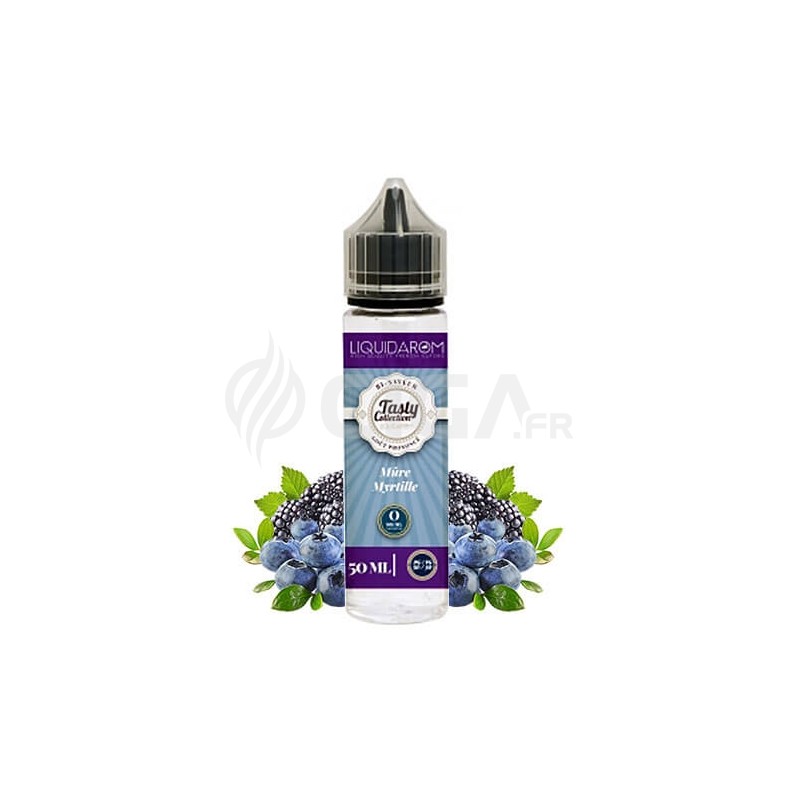 E-liquide Mûre Myrtille en flacon de 50ml de Tasty Collection de Liquidarom.