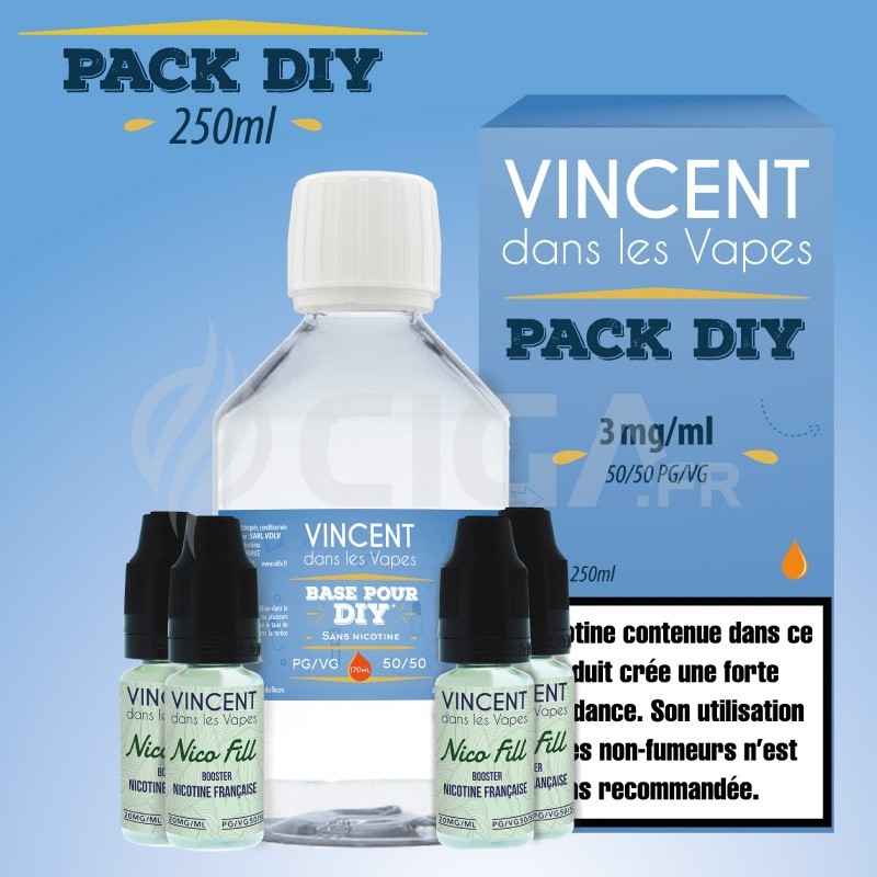 Base nicotinée 210 ml VDLV 50/50, dans un flacon de 250 ml