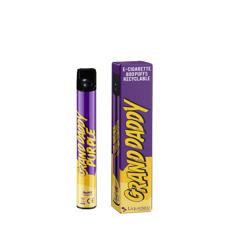 Photo du pod cigarette électronique jetable Wpuff Grand Daddy Purple CBD par Liquideo.