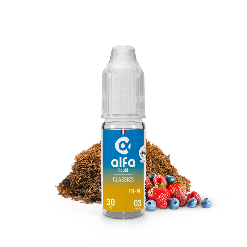 Flacon du eliquide FR Mint 10 ml de Alfaliquid, fabricant français de eliquide pour le vapotage.