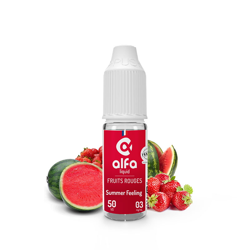 Flacon du eliquide Summer Feeling 10 ml de Alfaliquid, fabricant français de eliquide pour le vapotage.