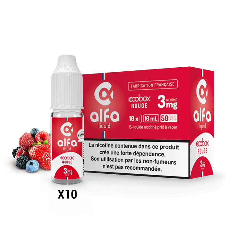 Ecobox Rouge 10 x 10 ml - Alfaliquid (fruits rouges, PG/VG 50/50)