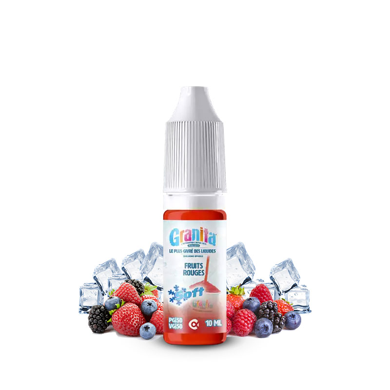 Flacon du e-liquide Fruits Rouges 10ml de la gamme Granita Soft de Alfaliquid