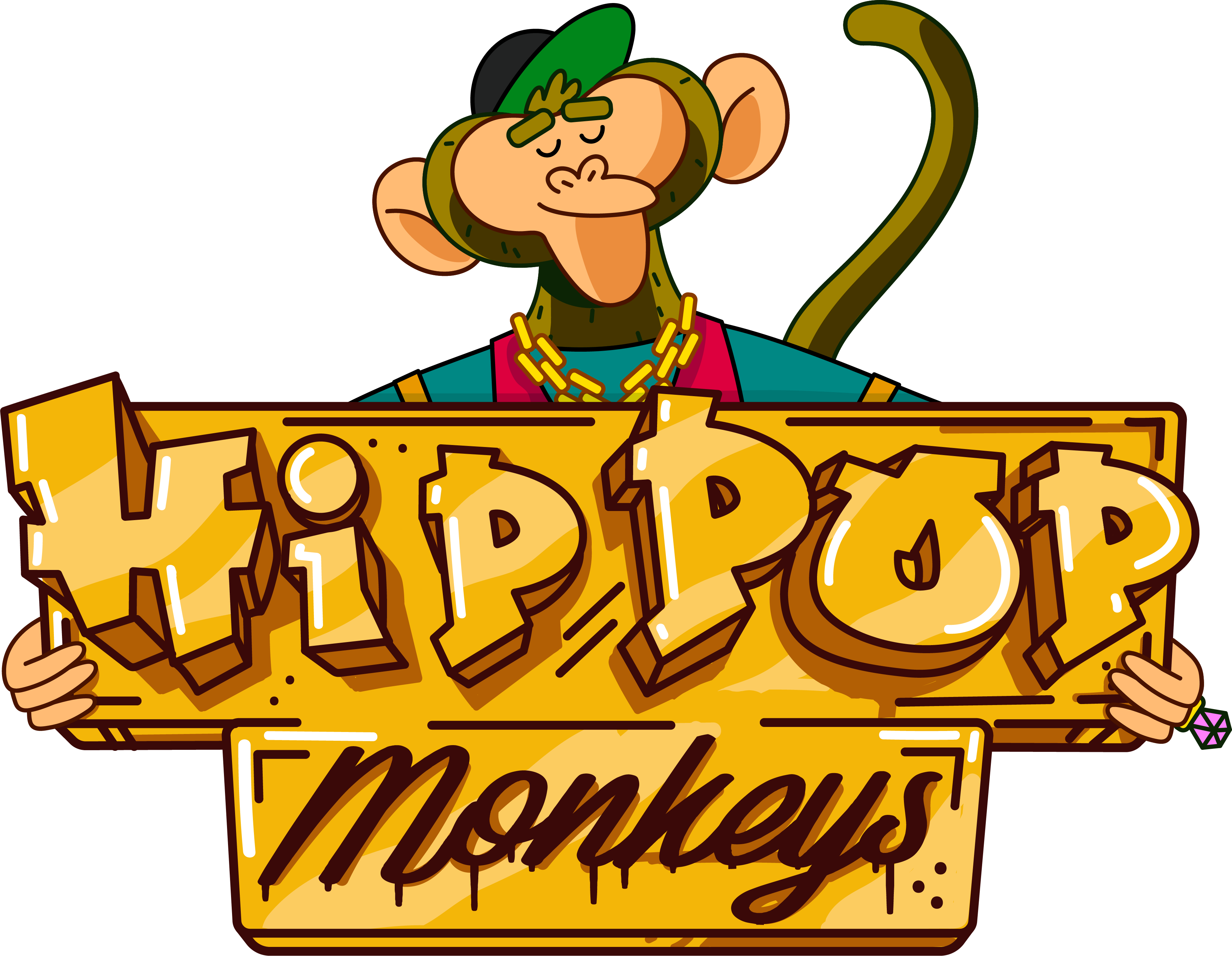 Logo de la gamme de eliquide pour le vapotage Hip Pop Monkeys de la marque française Alfaliquid et fabriqués par la société Gaiatrend.