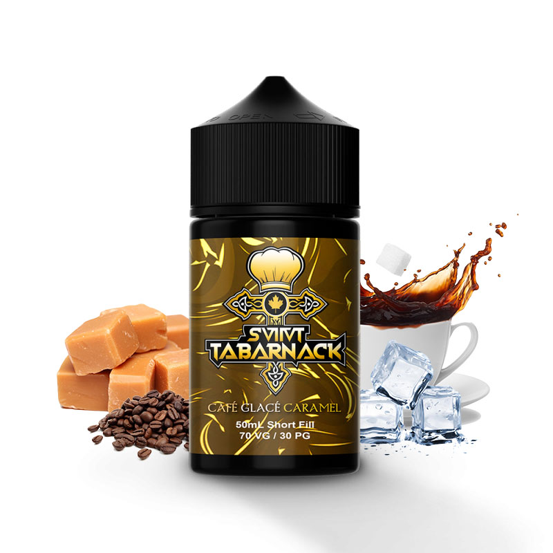 Photo du eliquide Café Glacé Caramel 50ml de la marque canadienne Mukk Mukk Enterprises et produit en France par Alfaliquid.