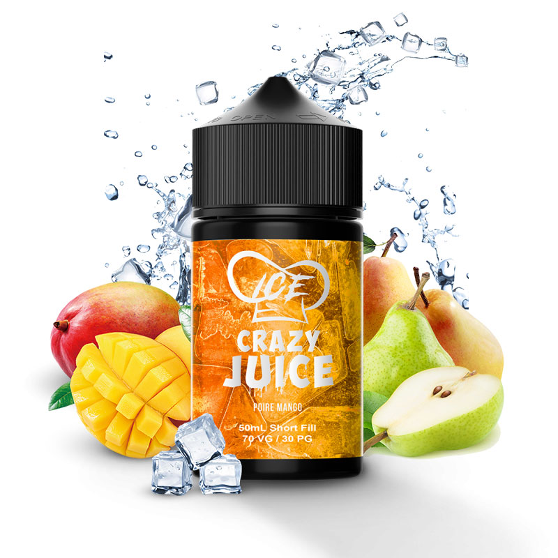 Photo du eliquide Poire Mango Ice 50ml de la marque canadienne Mukk Mukk Enterprises et produit en France par Alfaliquid.