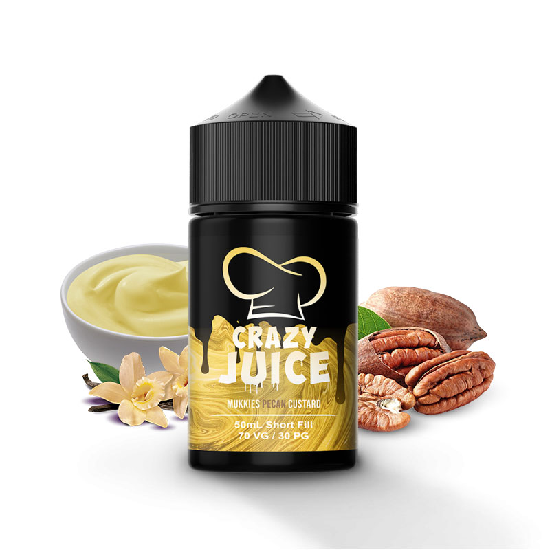 Photo du eliquide Mukkies Pecan Custard 50ml de la marque canadienne Mukk Mukk Enterprises et produit en France par Alfaliquid.