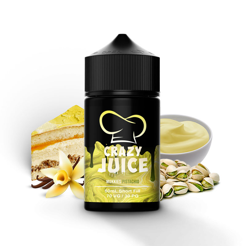 Photo du eliquide Mukkies Pistachio 50ml de la marque canadienne Mukk Mukk Enterprises et produit en France par Alfaliquid.