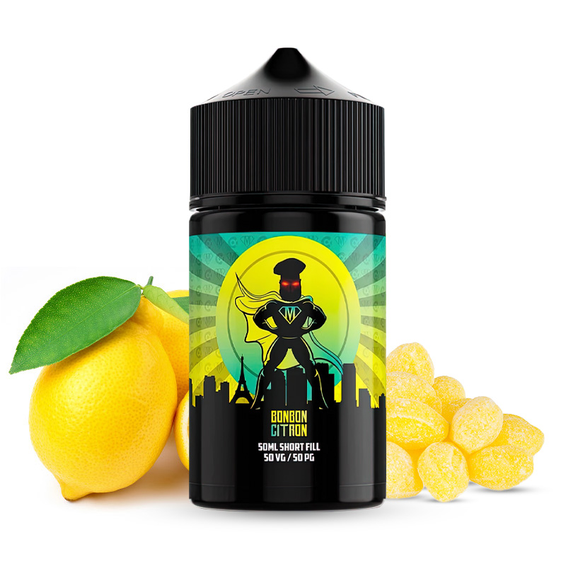 Photo du eliquide Bonbon Citron 50ml de la marque canadienne Mukk Mukk Enterprises et produit en France par Alfaliquid.