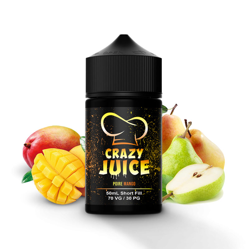 Photo du eliquide Poire Mango 50ml de la marque canadienne Mukk Mukk Enterprises et produit en France par Alfaliquid.