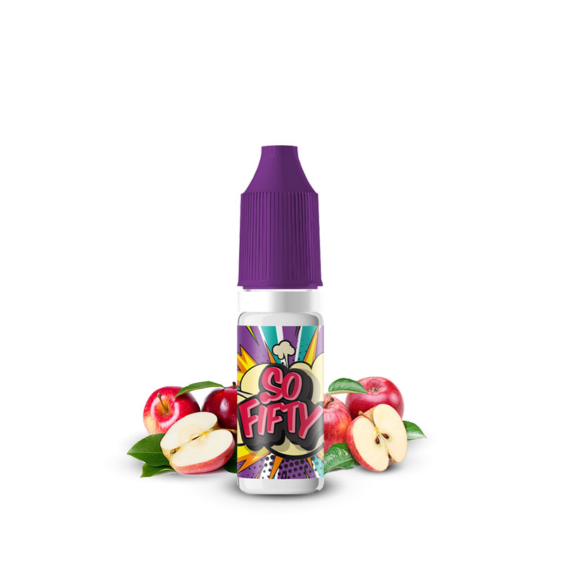 Flacon du e-liquide Pomme Fuji 10ml de la gamme So Fifty de Alfaliquid