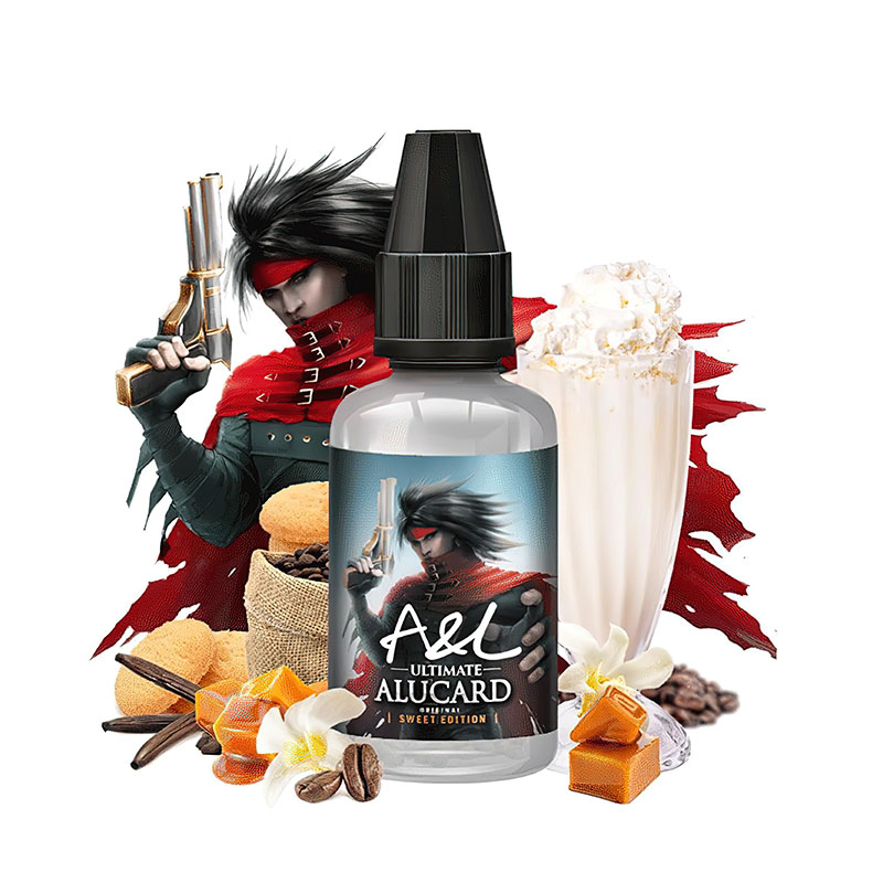 Photo du flacon de l'arôme concentré 30 ml Alucard d'A&L et de ses parfums.