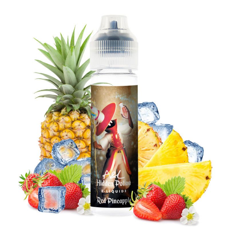 Photo du Red Pineapple 50 ml eliquide pour le vapotage Hidden Potion de la marque française Arômes et liquides (A&L) et fabriqués par la société Gaiatrend.