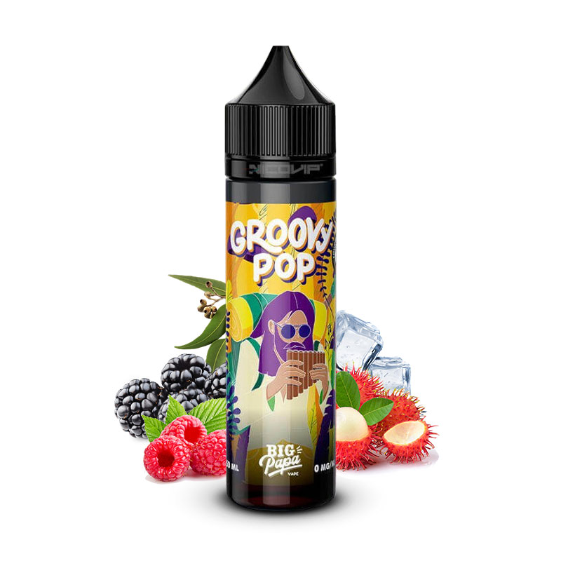Photo du e-liquide gourmand Groovy Pop de la marque française Big Papa.