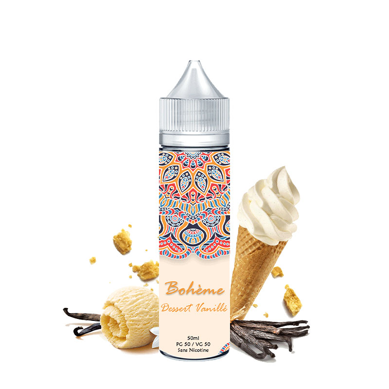 Photo du e-liquide Dessert Vanillé 50ml de la marque française Bohème.