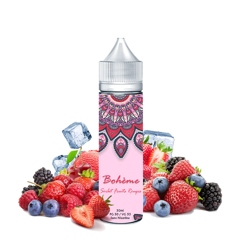 Photo du e-liquide Sorbet Fruits Rouges 50ml de la marque française Bohème.