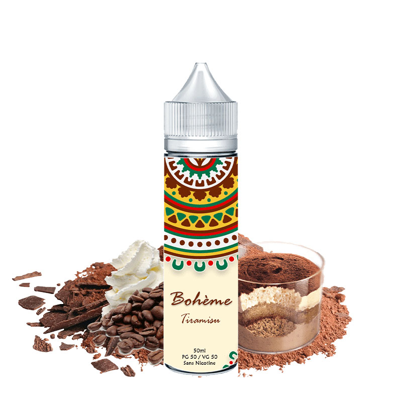 Photo du e-liquide Tiramisu 50ml de la marque française Bohème.