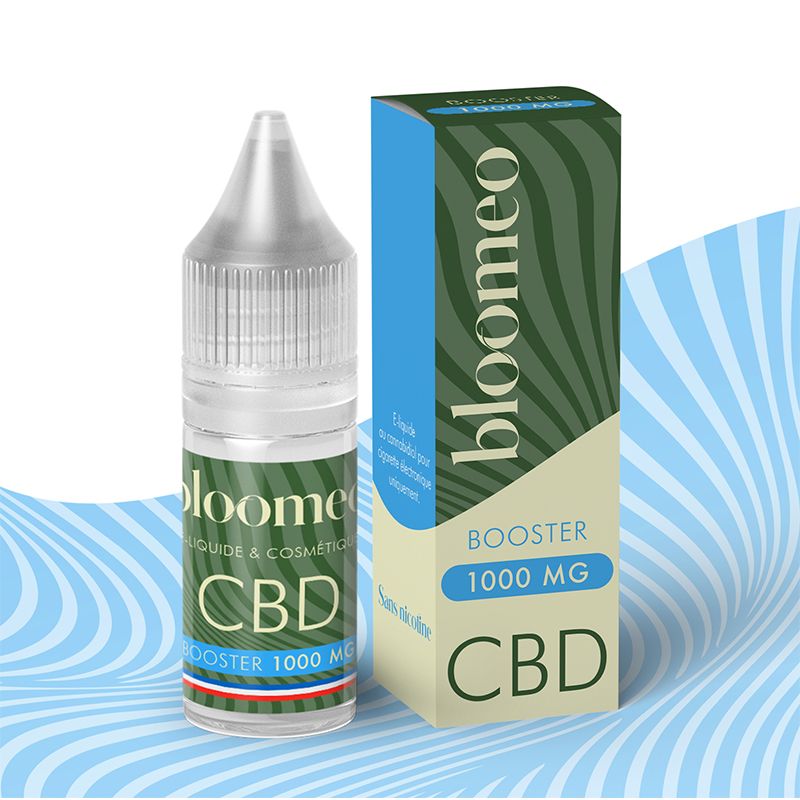 Photo du booster de CBD 1000 mg 10 ml de la marque Bloomeo par Guilab.