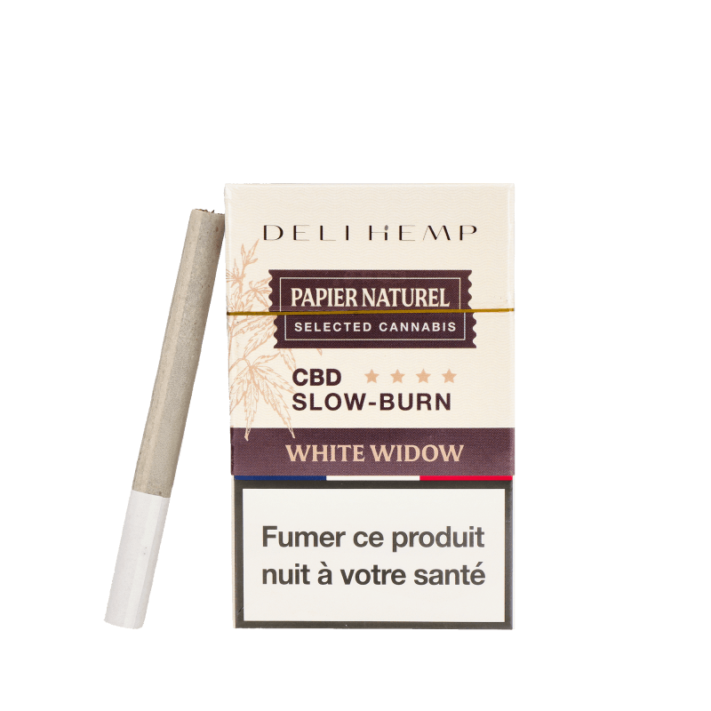 Cigarettes CBD White Widow Slow Burn 20 pcs chanvre sans nicotine combustion lente
