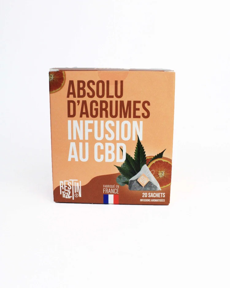 Infusettes CBD Absolu d'Agrumes TIZZ bio agrumes chanvre sachets individuels