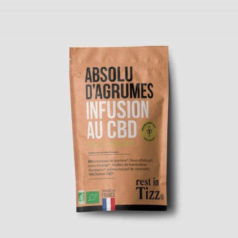 Infusion CBD Absolu d'Agrumes TIZZ bio agrumes hibiscus chanvre relaxation