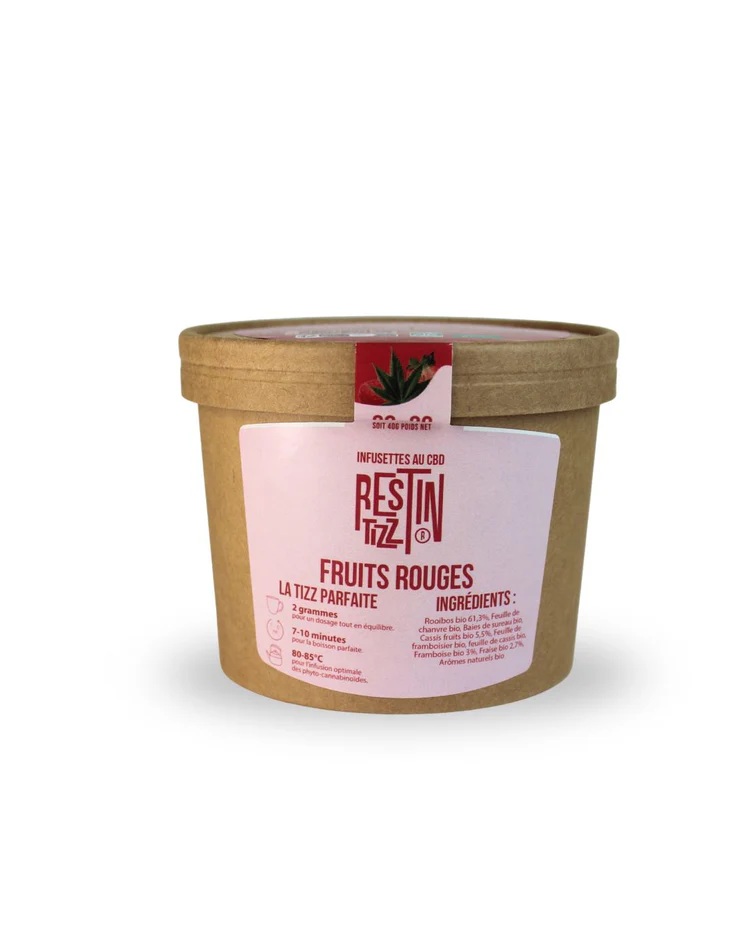 Infusette CBD Rooibos Fruits Rouges TIZZ bio chanvre fruits rouges relaxation