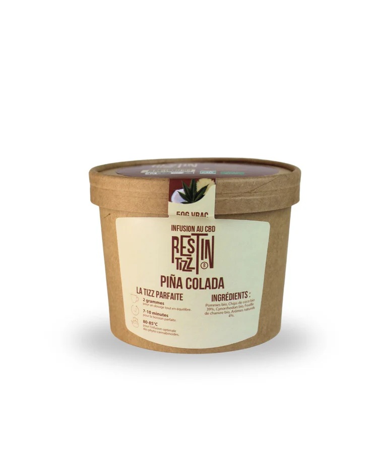 Infusette CBD Pina Colada TIZZ bio ananas coco chanvre infusion exotique