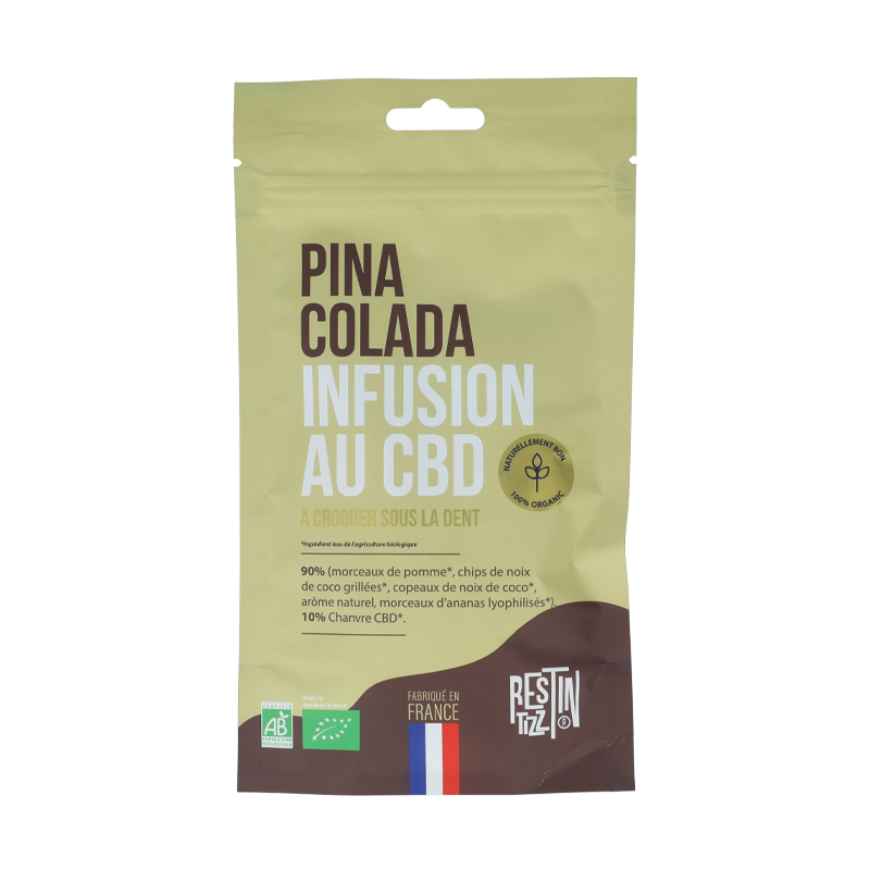 Infusion CBD Pina Colada TIZZ bio ananas coco chanvre tisane exotique détente