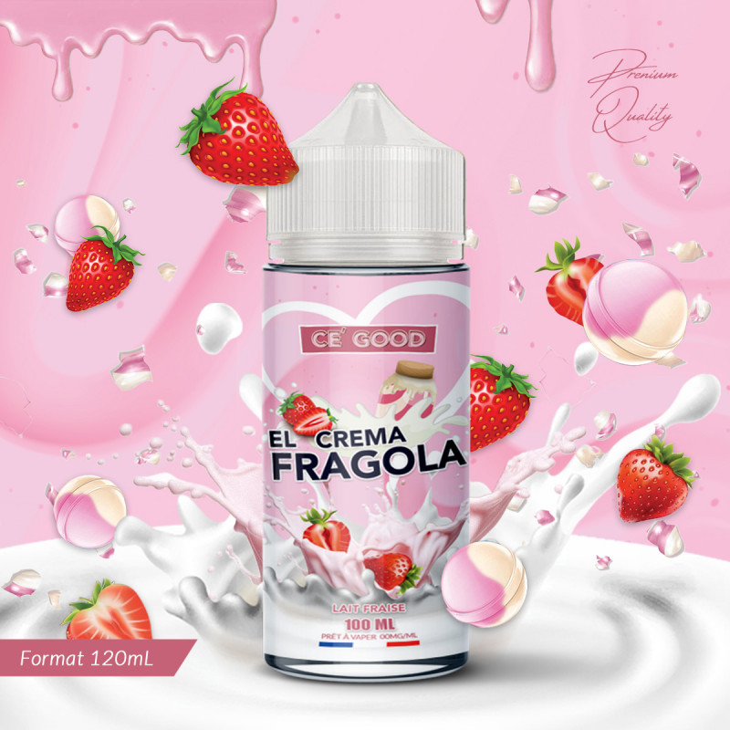E-liquide El Crema Fragola 100ml Ce' Good saveur fraise lait crème