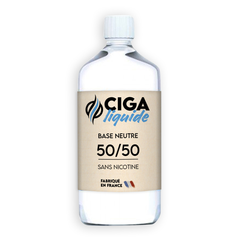 Base 1 litre Ciga Liquide pour confectionner ses e-liquides DIY, disponible en 0/100, 30/70, 50/50, 70/30 PG/VG