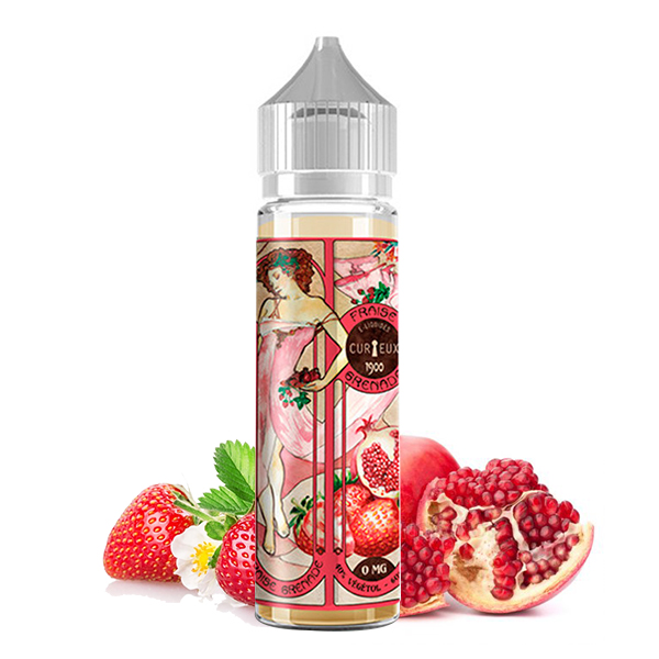 Eliquide Fraise Grenade de l'édition 1900 par la marque française Curieux E-liquides.