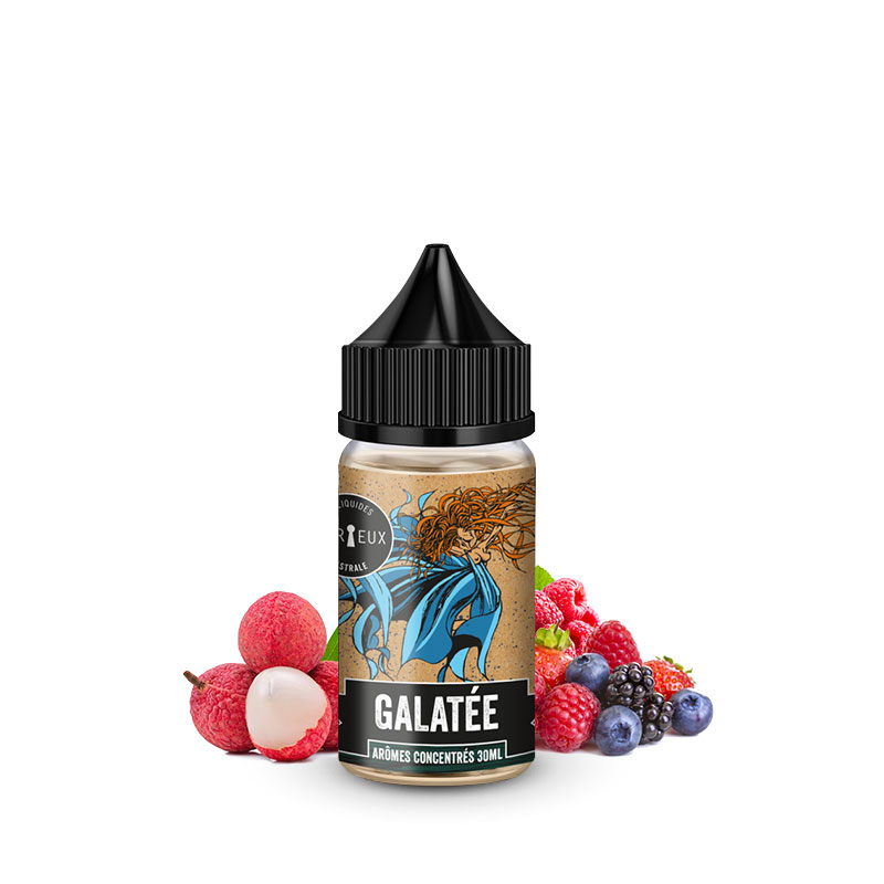 Photo du flacon de l'arôme concentré Galatée 30ml fabriqué par Curieux E-liquides.