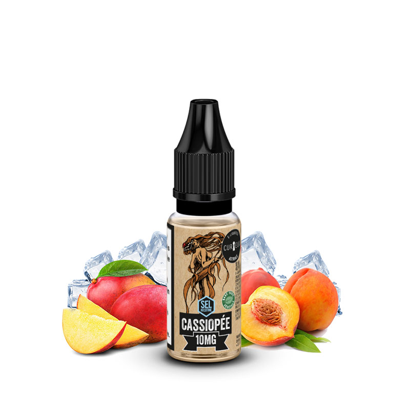 Eliquide Cassiopée 10ml en sel de nicotine de l'édition Astrale par la marque française Curieux E-liquides.