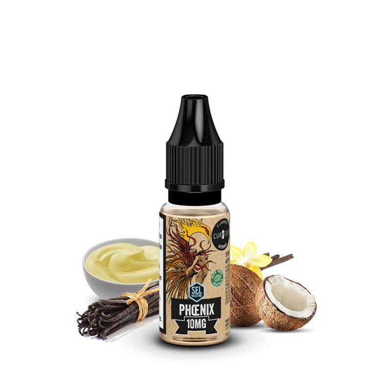 Eliquide Phoenix 10ml en sel de nicotine de l'édition Astrale par la marque française Curieux E-liquides.