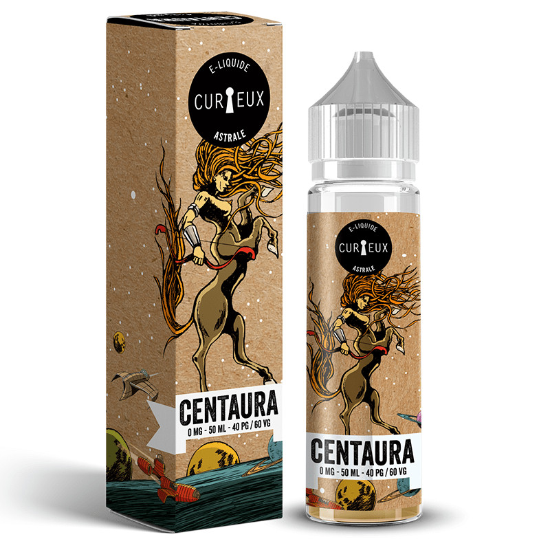 Eliquide Centaura de l'édition Astrale par la marque française Curieux E-liquides.