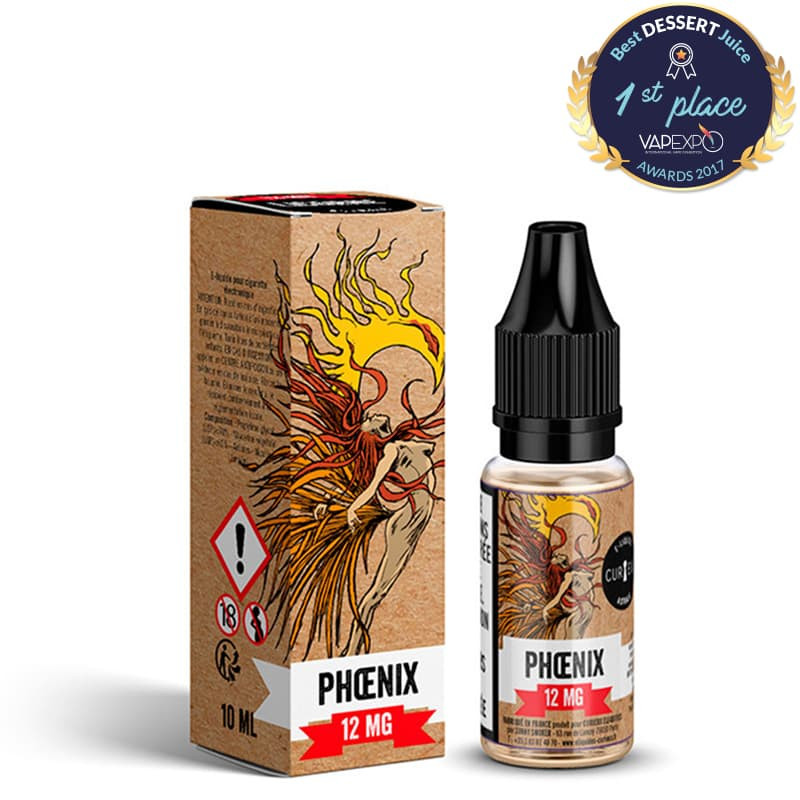 Eliquide Phoenix 10ml de l'édition Astrale par la marque française Curieux E-liquides.