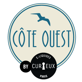 Logo de la gamme Côte Ouest par la marque de e-liquide français Curieux E-liquides.