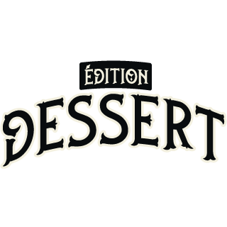 Logo de la gamme Dessert par la marque de e-liquide français Curieux E-liquides.