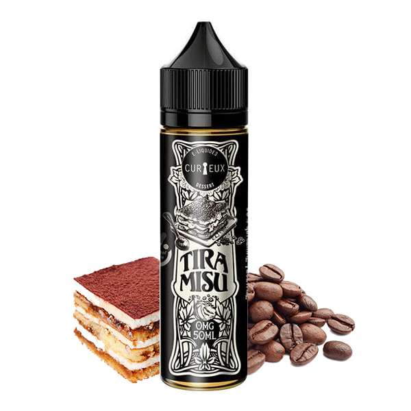 Eliquide Tiramisu de l'édition Dessert par la marque française Curieux E-liquides.