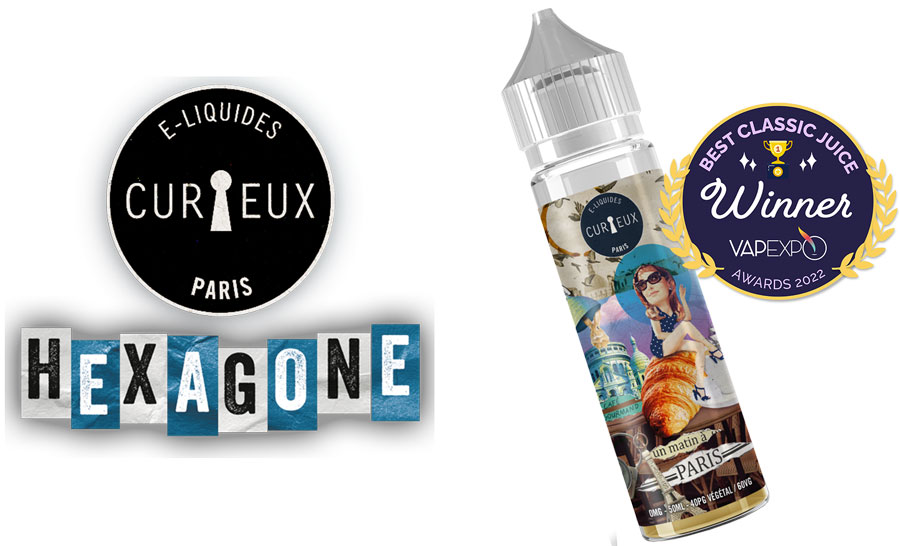 Logo de la gamme Hexagone par la marque de e-liquide français Curieux E-liquides.