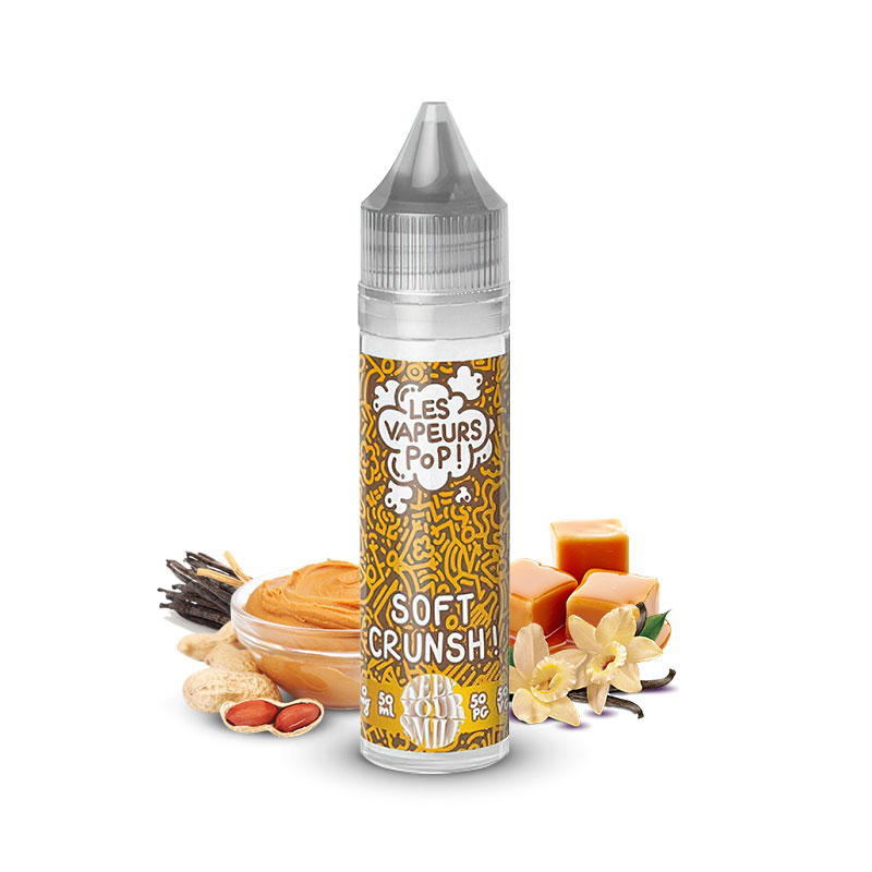 Photo du eliquide Soft Crunsh 50ml de la marque française : Les Vapeurs Pop par Curieux.