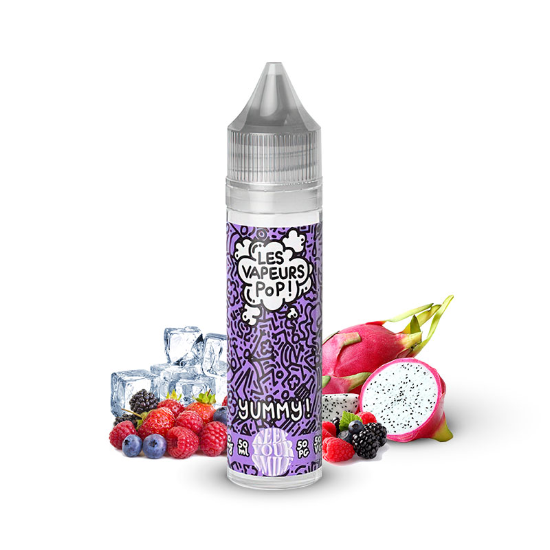 Photo du eliquide Yummy 50ml de la marque française : Les Vapeurs Pop par Curieux.