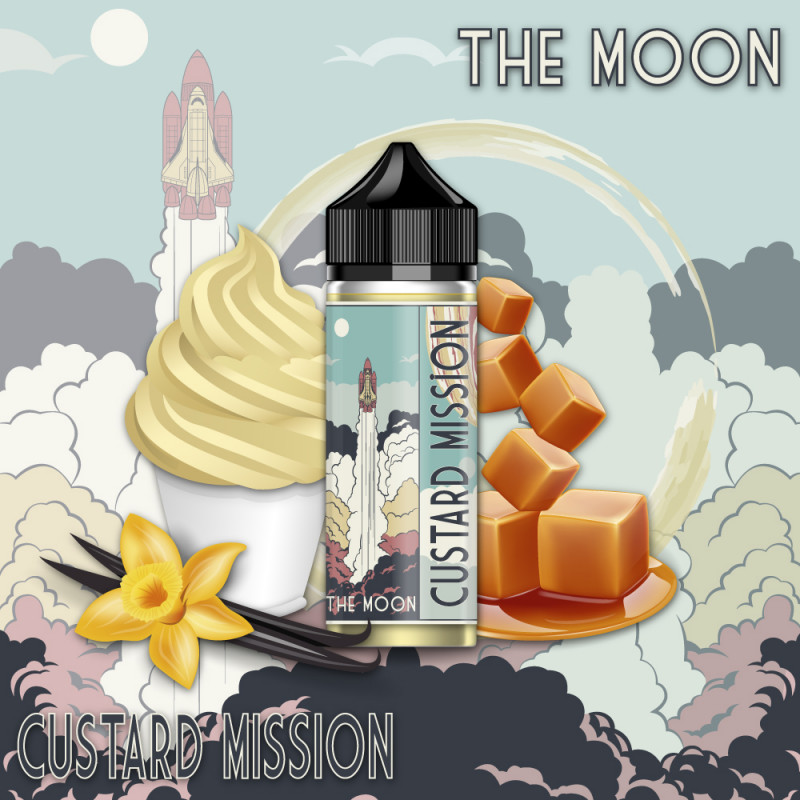 Photo du The Moon 170 ml eliquide pour le vapotage de la marque française Custard Mission.