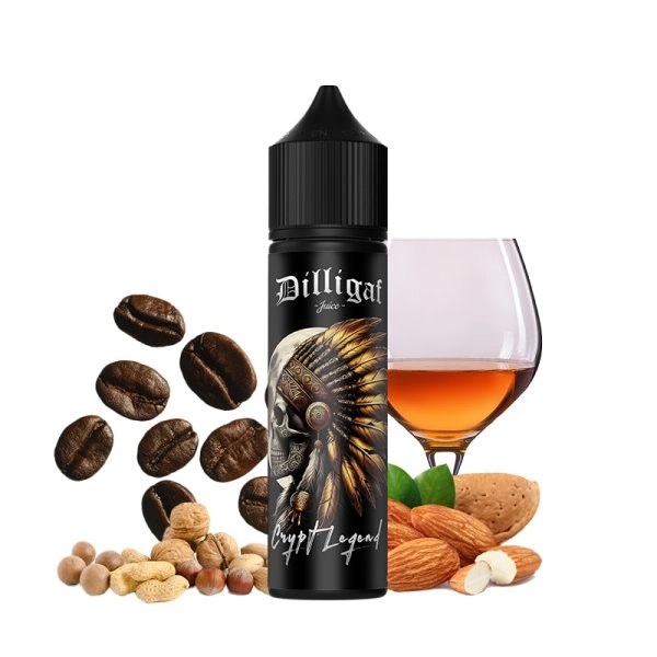E-liquide Crypt Legend 50ml Dilligaf café vanille fruits à coque gourmand premium