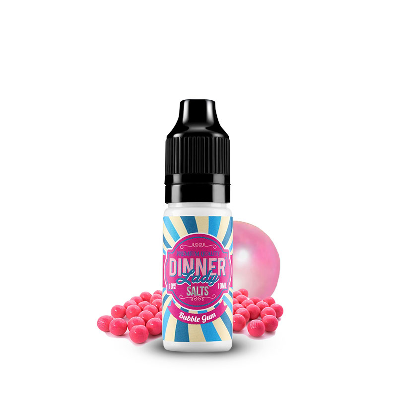 Eliquide Bubble Gum 10ml en sel de nicotine de la marque anglaise Dinner Lady.