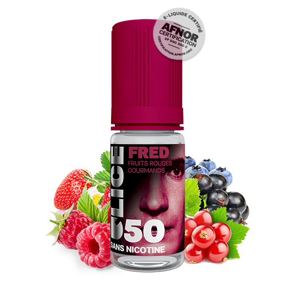 Photo du flacon du Fred 10 ml de D'50 D'lice, marque française de e-liquide.