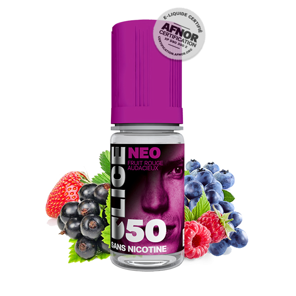 Photo du flacon du Neo 10 ml de D'50 D'lice, marque française de e-liquide.
