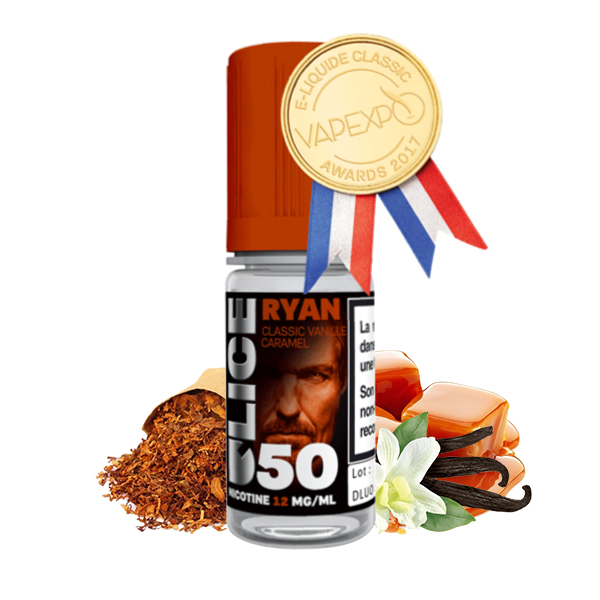 Photo du flacon du Ryan 10 ml de D'50 D'lice, marque française de e-liquide.