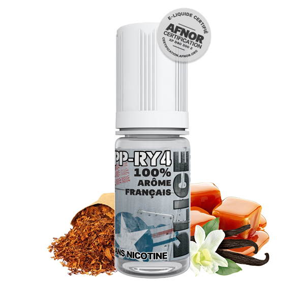 Photo du flacon du PP-RY4 10 ml de Dlice, marque française de e-liquide.