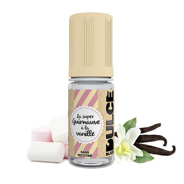 Photo du flacon du Guimauve Vanille 10 ml de Dulce D'lice, marque française de e-liquide.